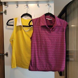 two Nike sleeveless golf tees